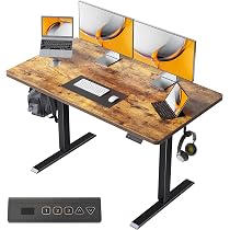 Amazon | FEZIBO 電動 昇降デスク 一枚板 幅120cm オフィスワーク